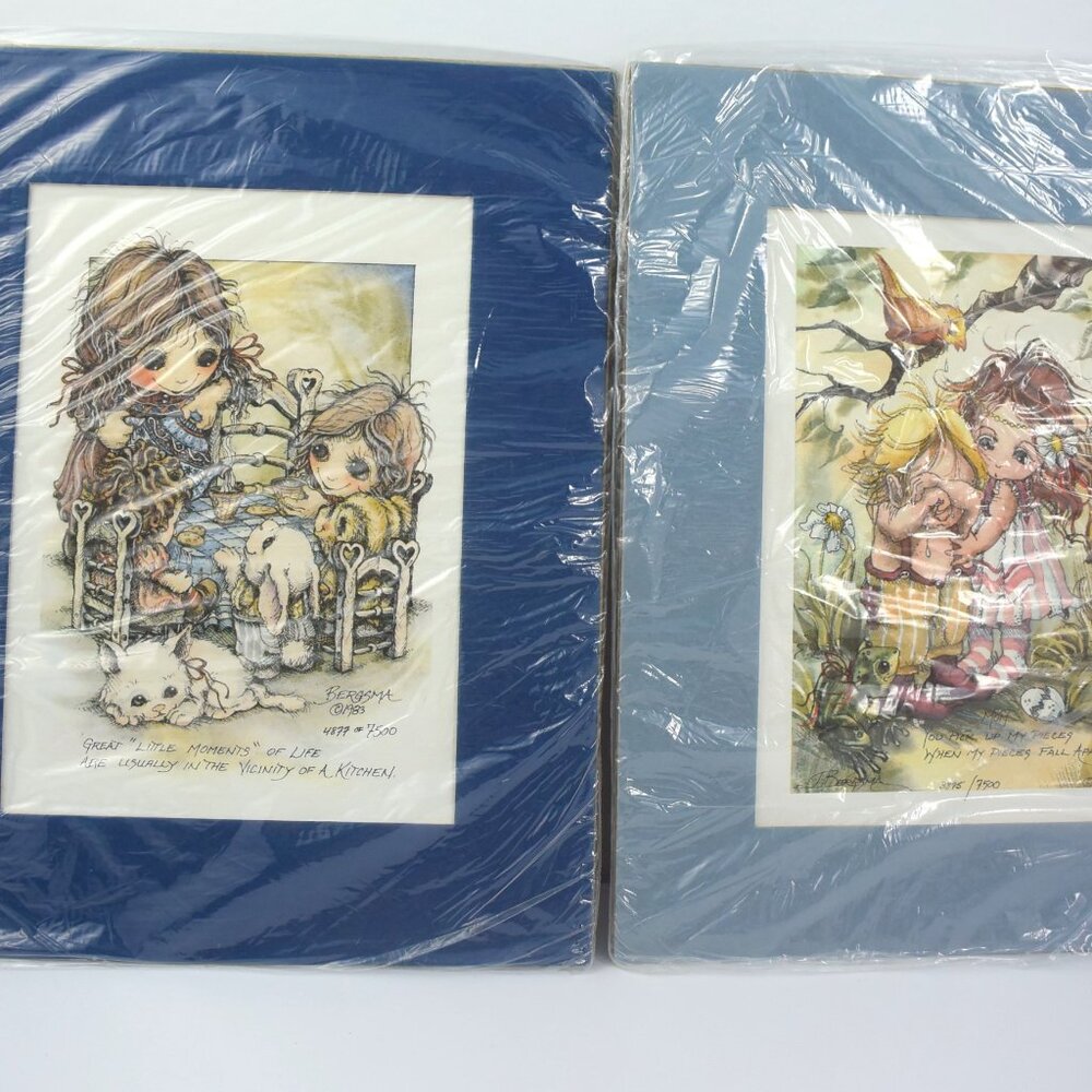 2 Jody Bergsma 5 x 7 Prints 1981 & 1983 Signed Numbered Matted Sealed Pkg